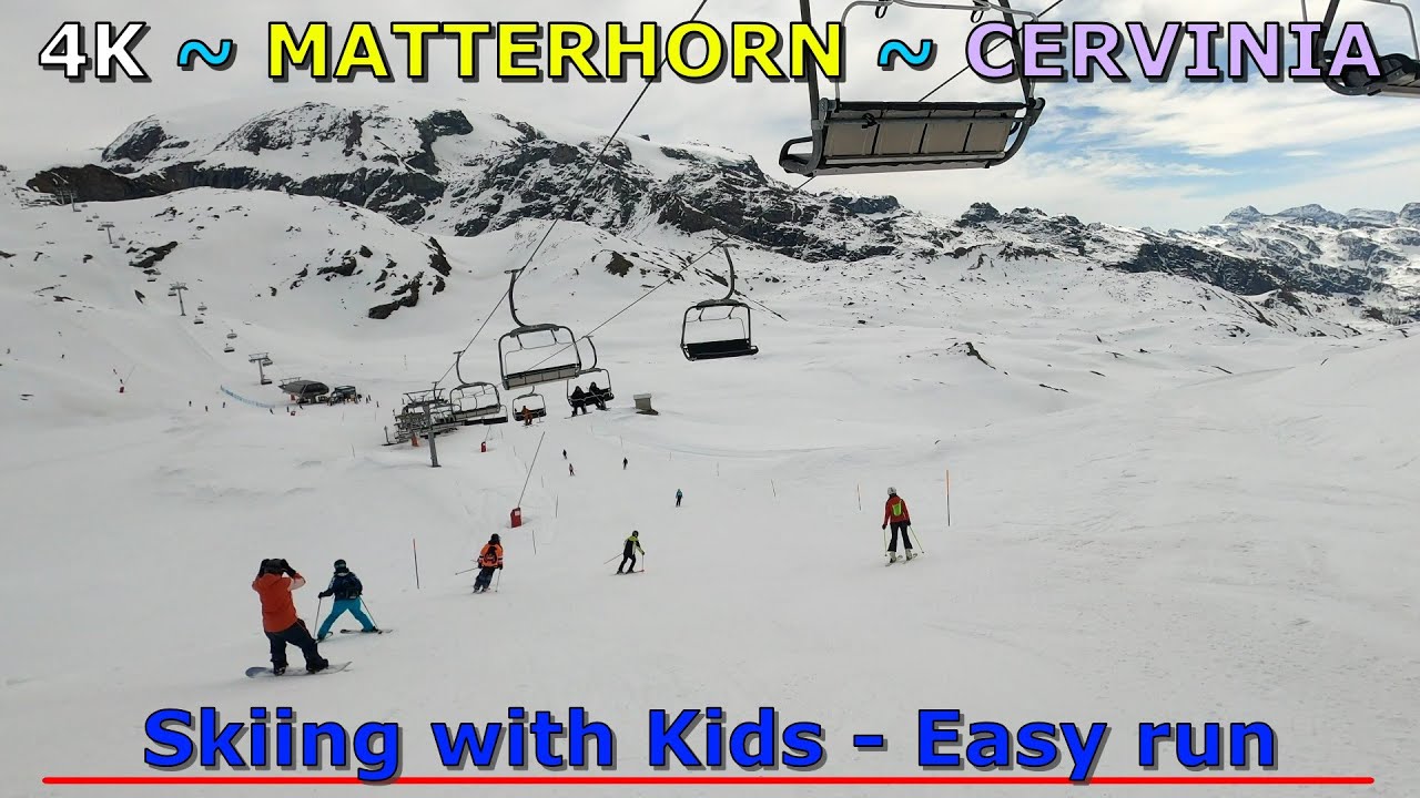 Cervinia Italy 🇮🇹 | Blue 10 Family Skiing 4K GoPro POV ❄️Matterhorn