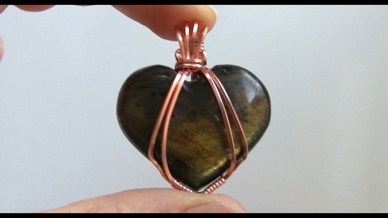Wire Wrapped Heart Cabochon Pendant Tutorial beginner