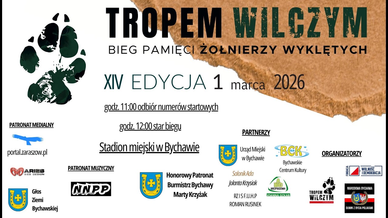 Tropem Wilczym  Bieg Pamięci Żołnierzy Wyklętych XIV Edycja   Bychawa
