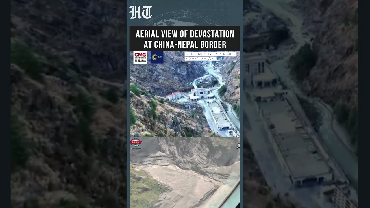 WATCH: PLA Rescue Helicopters Fly Over Mudslide-Hit Gyirong Port in Tibet | #shorts