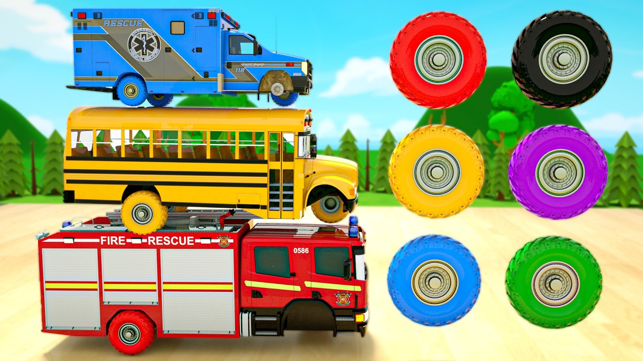 Wheels On the Bus - Giant wheels! Choose the right wheel - Baby Nursery Rhymes & Kids Songs