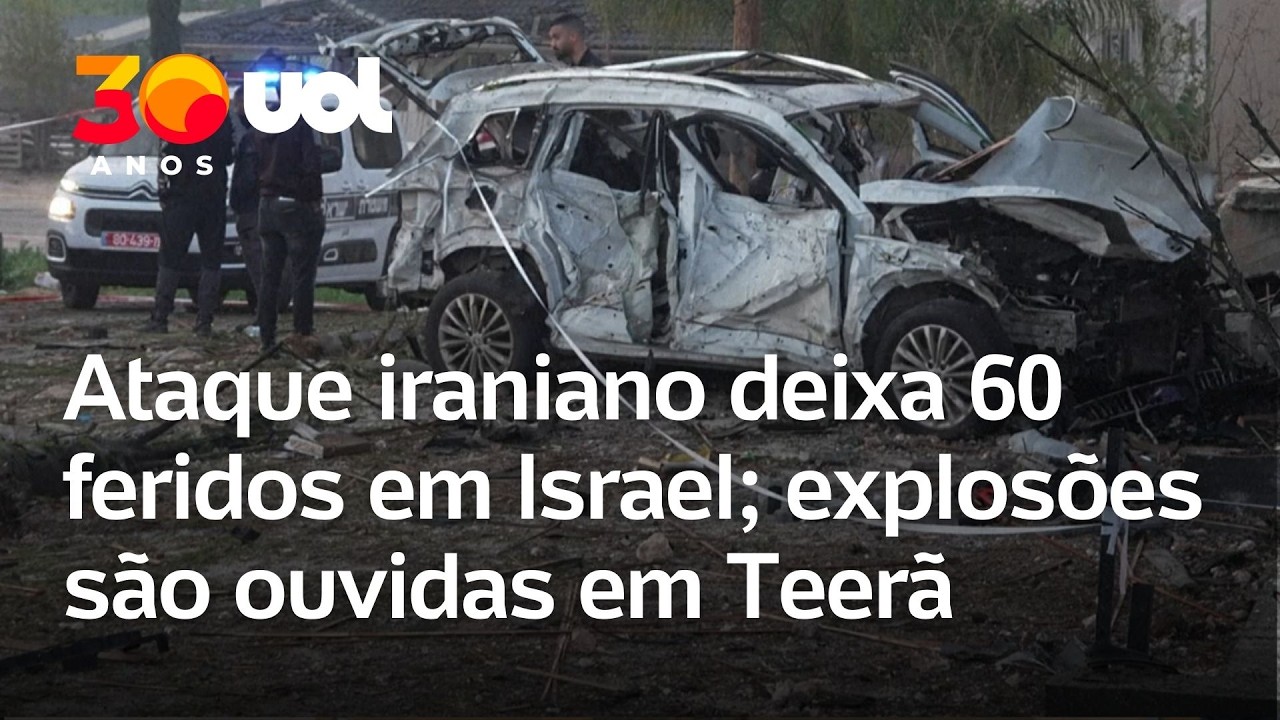 Ataque iraniano deixa 60 feridos em Israel; explosões são ouvidas em Teerã