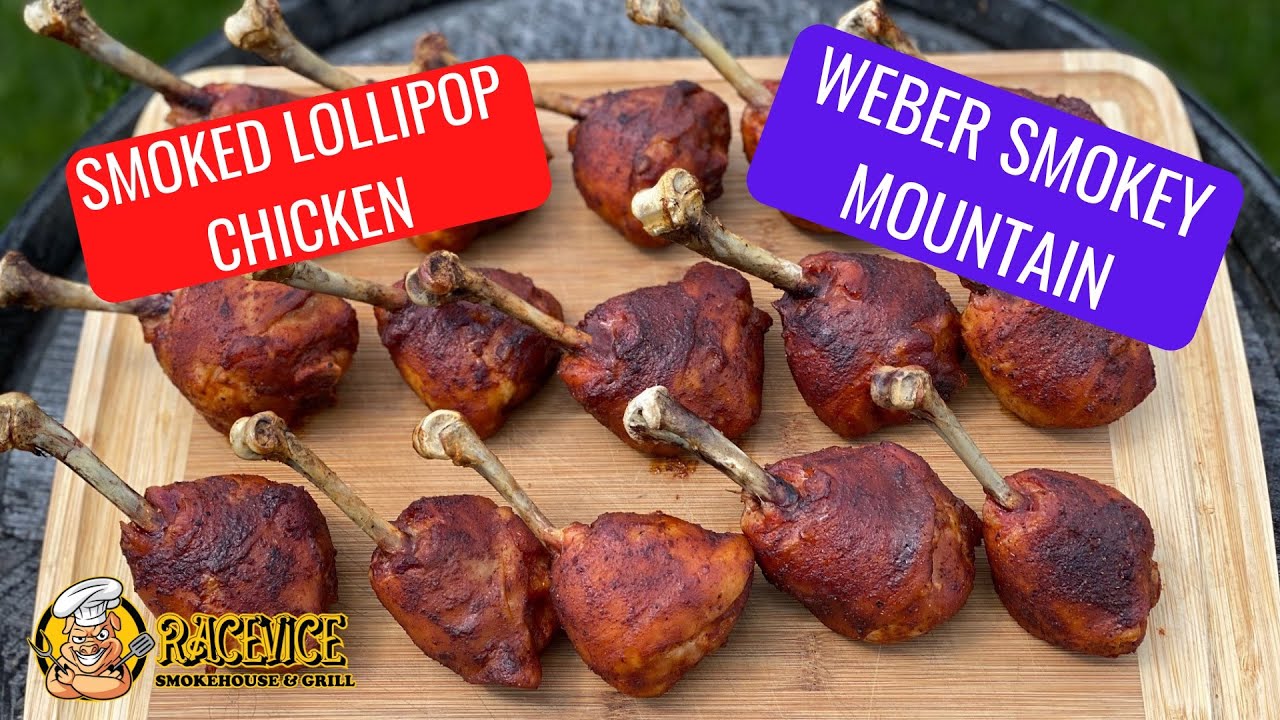Lollipop chicken on Weber Smokey Mountain.