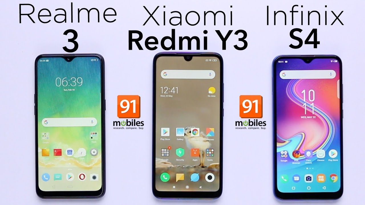 Infinix S4 vs Redmi Y3 vs Realme 3: comparison overview [Hindi हिन्दी]