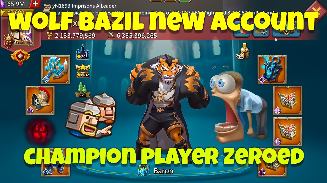 Lords Mobile - Wolf Bazil new account very strong! Champion player zeroed. How many rallies?