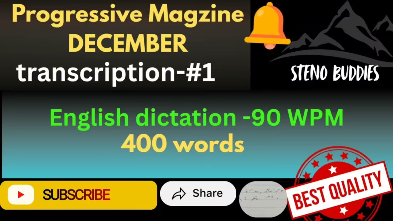 90 WPM | December Progressive Magazine | Stenobuddies | English Shorthand Practice #englishshorthand