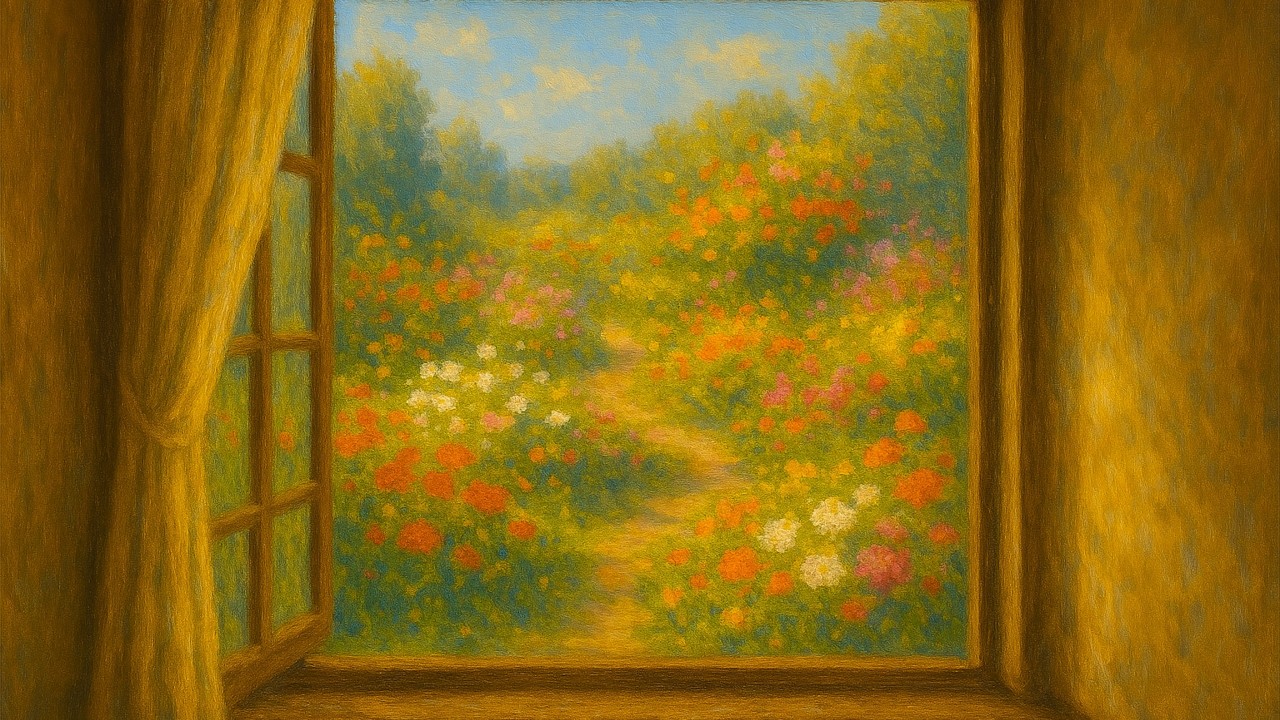 Turn Your TV Into Art | 1 Hour | 1 Oil Painting | 4K | Spring Window