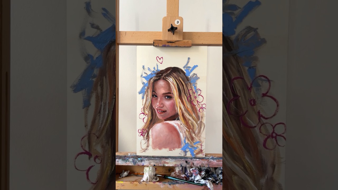 Ich male Julia Beautx in nur 2 Stunden! 👀🌸 ​⁠@JuliaBeautx #kunst