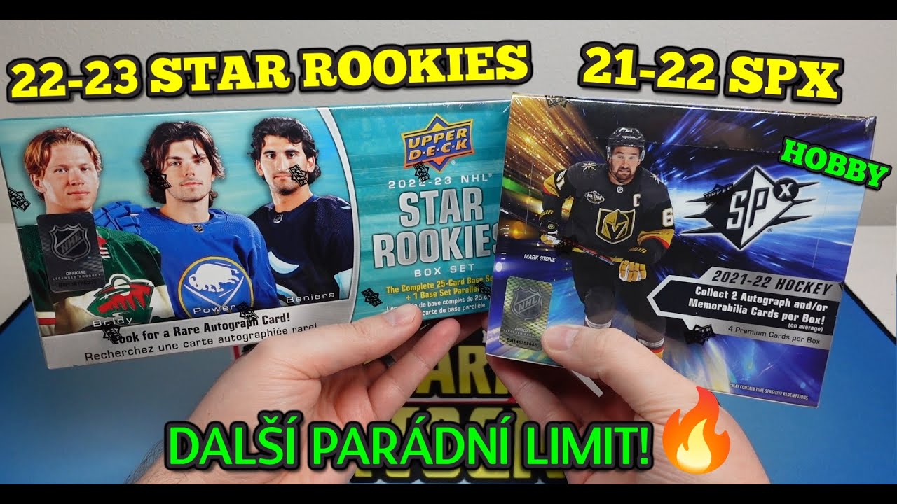 22-23 STAR ROOKIES A 21-22 UPPER DECK SPX HOCKEY HOBBY BOX BREAK! Dvojitý unboxing! Hokej karty NHL!