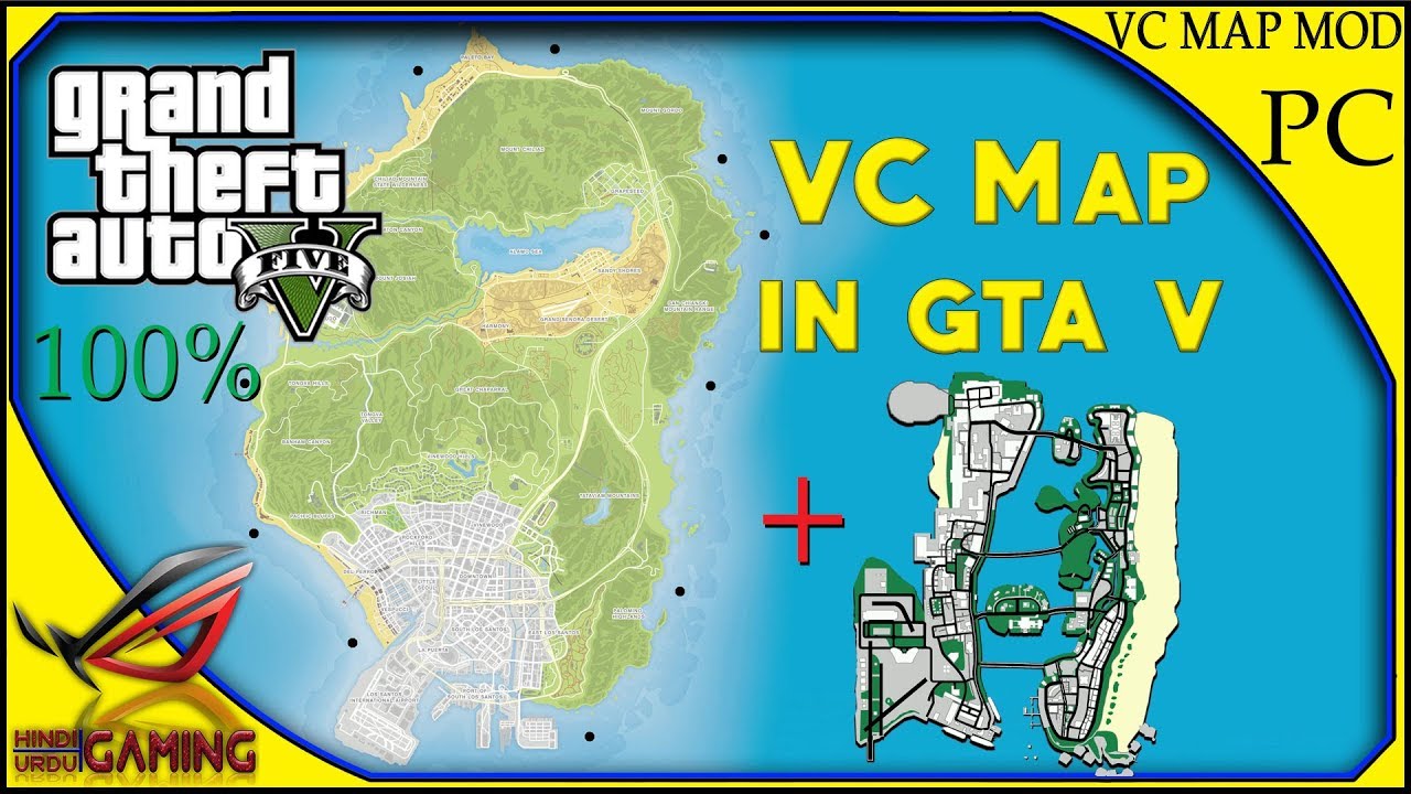 How To install GTA Vice City Map in GTA V || Hindi Urdu