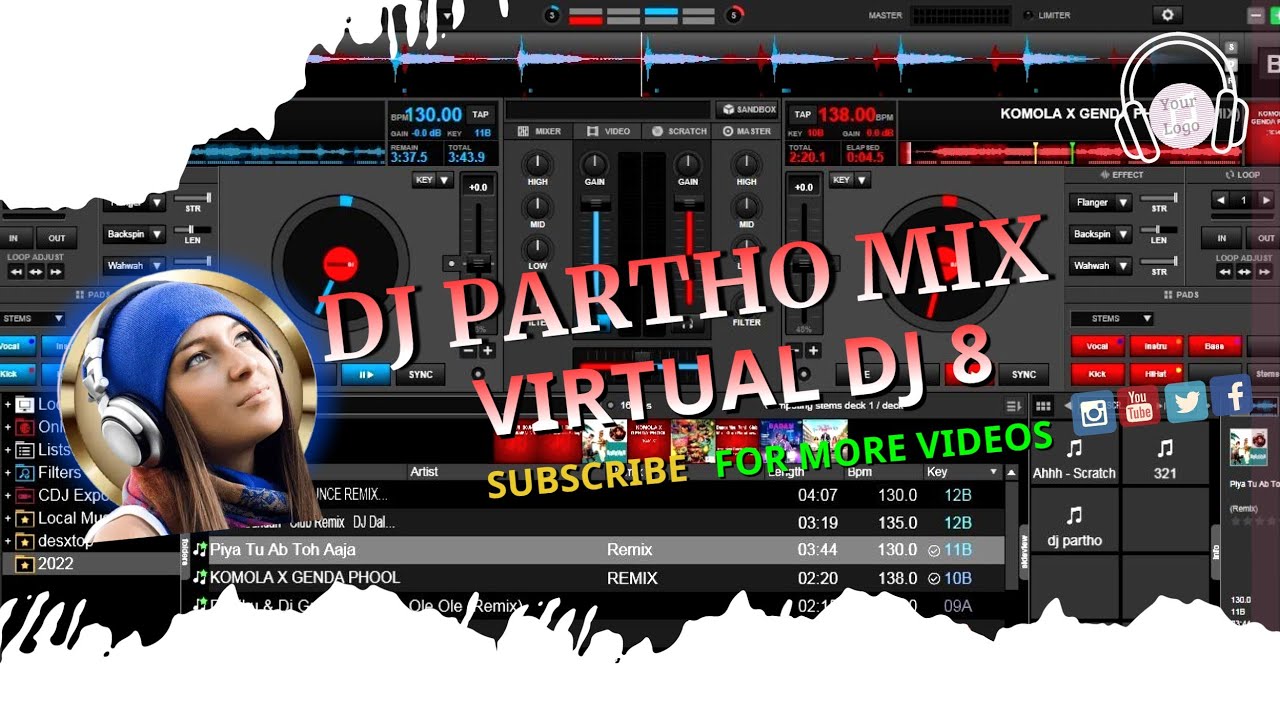 Bollywood mix ||#5 || by | DJ PARTHO || PARTY MIX | VIRTUAL DJ 8 || 10 Songs mix live mix with out 🎧