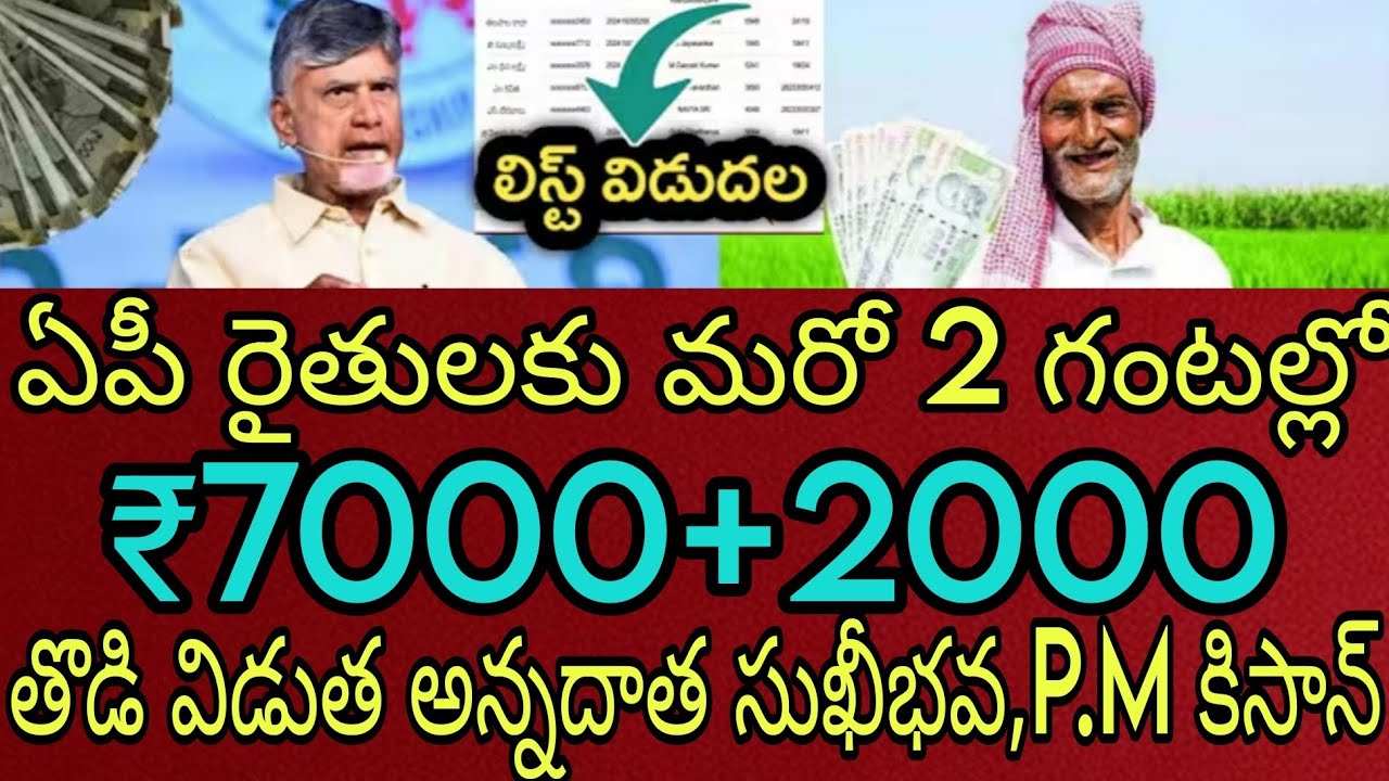 A.P Farmers Good news 🗞️|Annadhtha shukibhava, P.M kisan 7000+2000,Check the list..!!