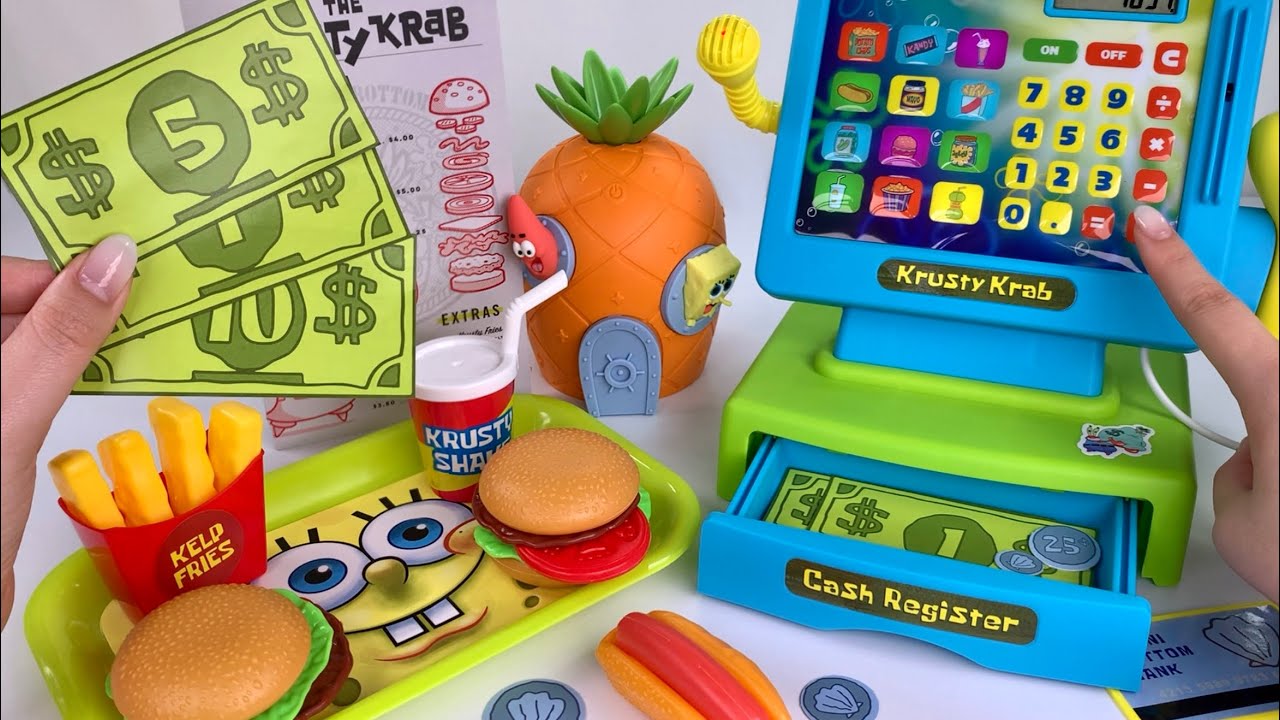 [🐰toy asmr🐰] SpongeBob Cash Register PlaySet ASMR Satisfying with Unboxing No Talking | Review Toys