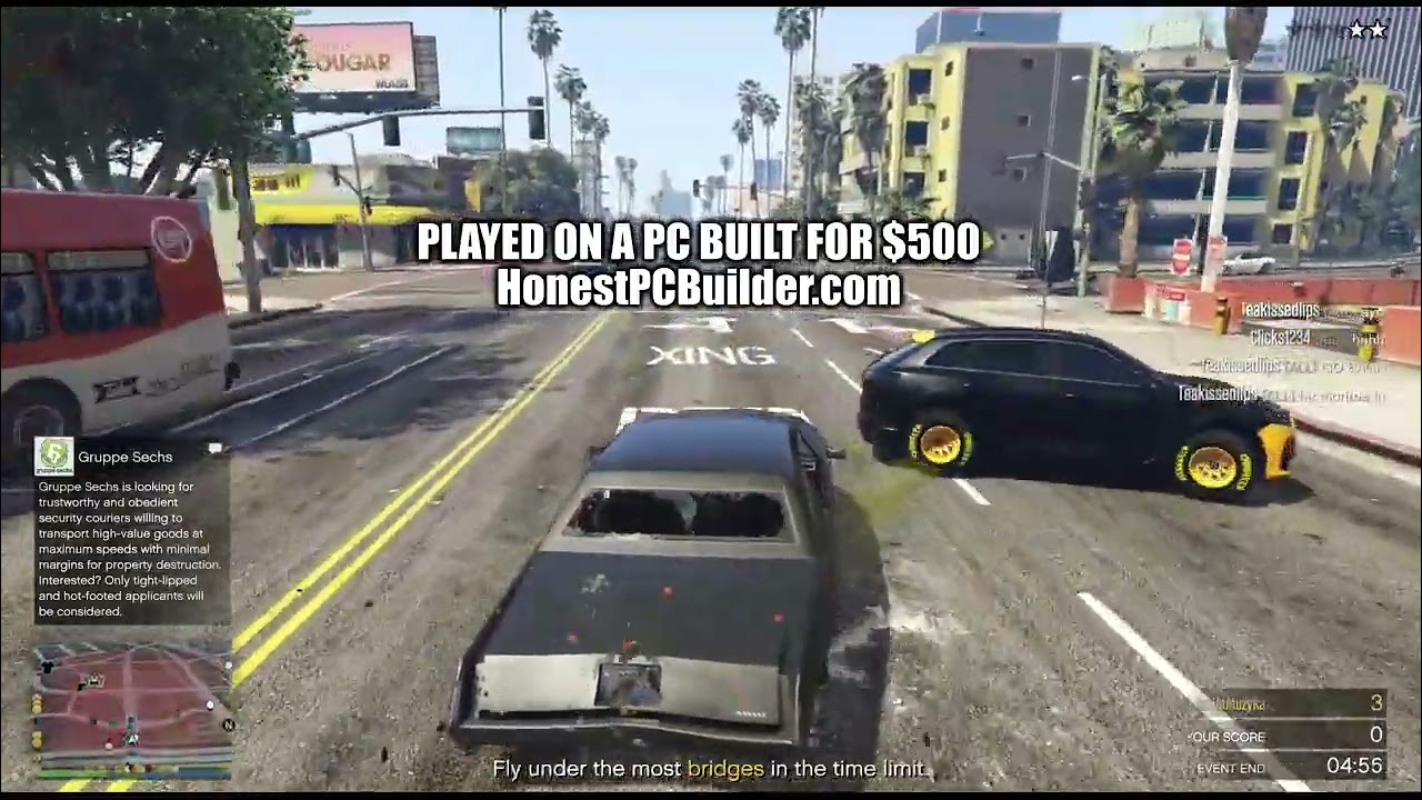 🚗 Chaos in GTA 5 | Played on a $500 Gaming PC (HonestPCBuilder.com)