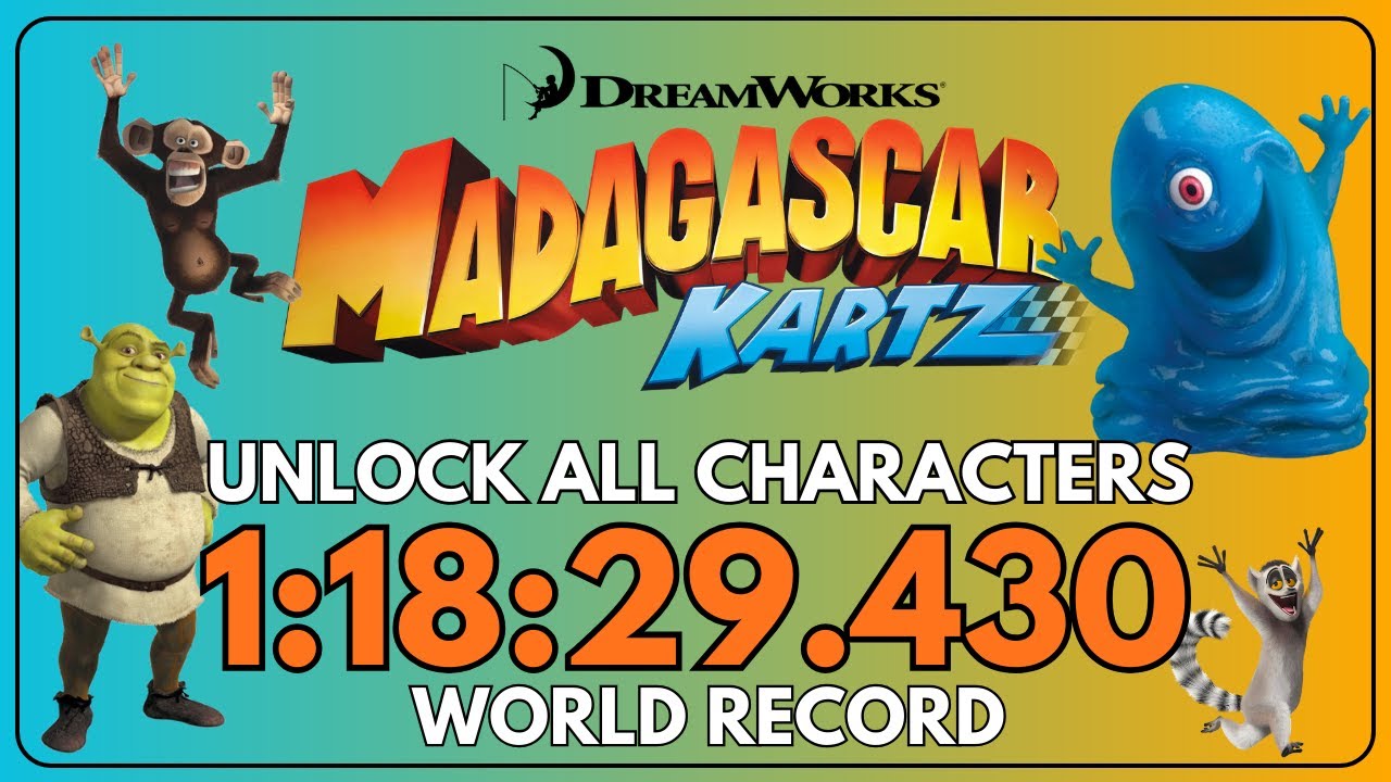 [WR] Madagascar Kartz - Unlock All Characters Speedrun in 1:18:29.430 IGT