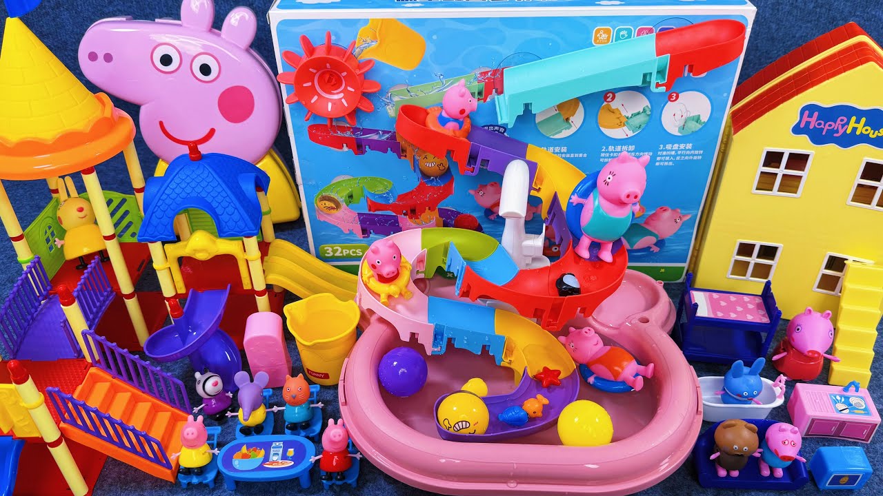 9 Minutes Satisfying with Unboxing Peppa Pig Playground Toys Set Review | ASMR
