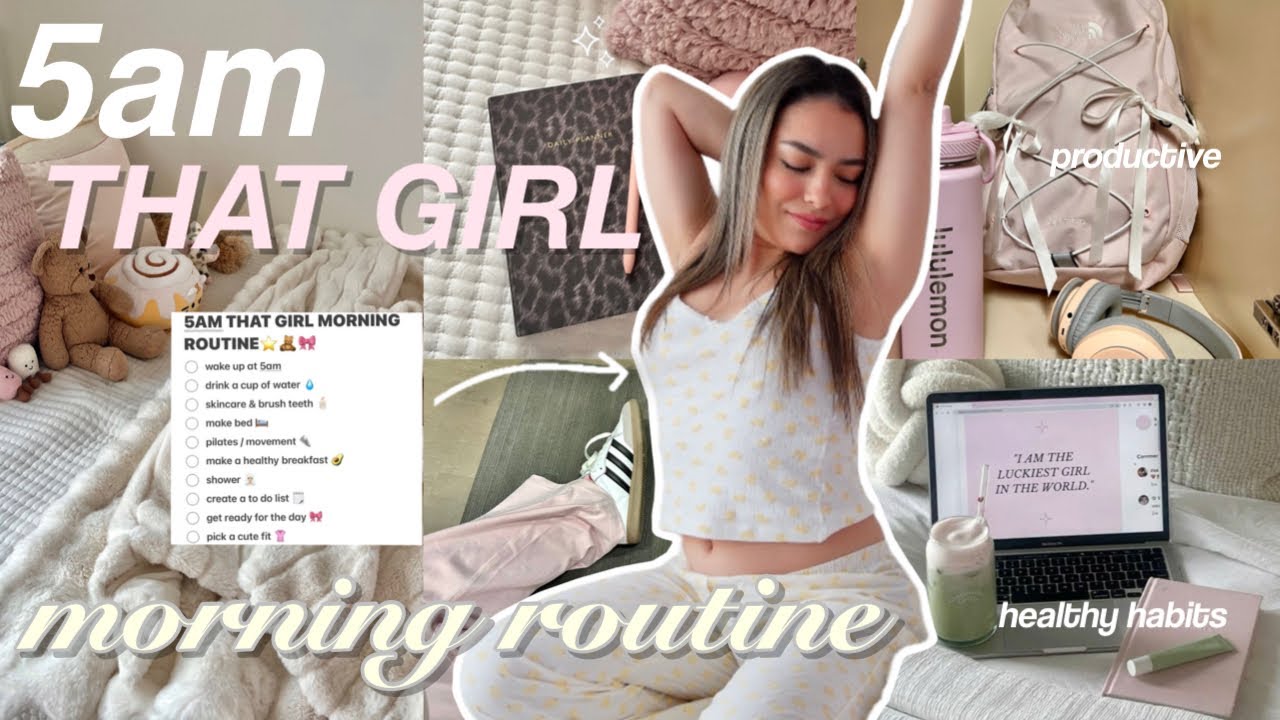 trying the VIRAL 5AM THAT GIRL morning routine 🌟🩰 productive, realistic, healthy habits