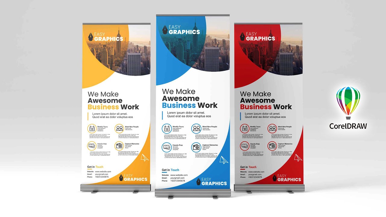 How to Design a Stunning Travel Roll Up Banner in CorelDRAW  Step by Step Tutorial