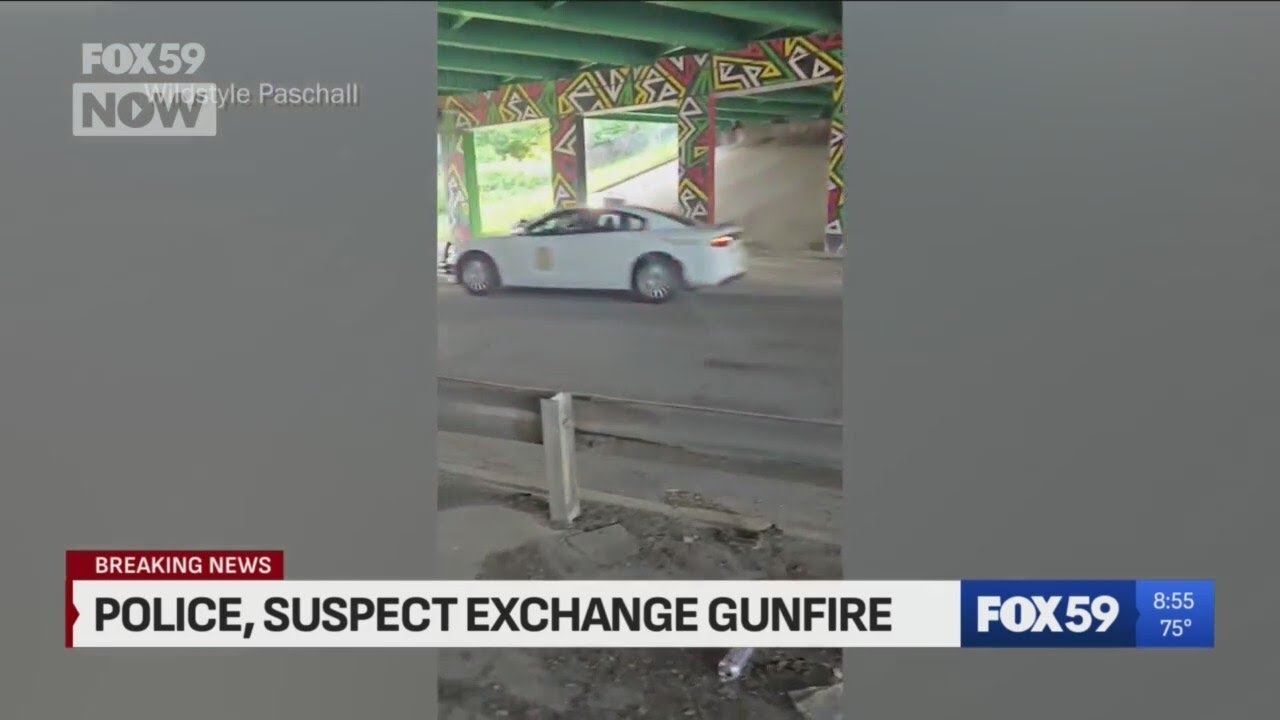 Indianapolis police chase and exchange of gunfire caught on tape