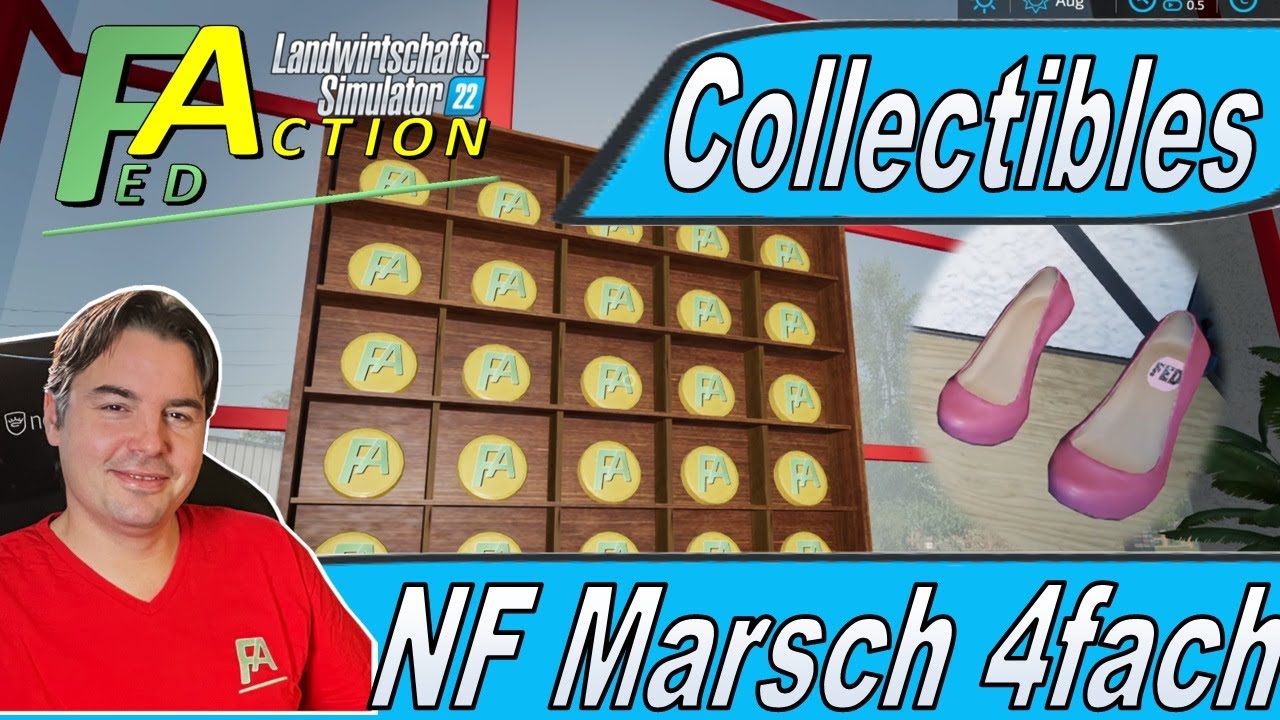 LS22 NF Marsch 4fach Goldmünzen und Shelly Schuhe Sammlerstücke finden Lösung um alle Collectables
