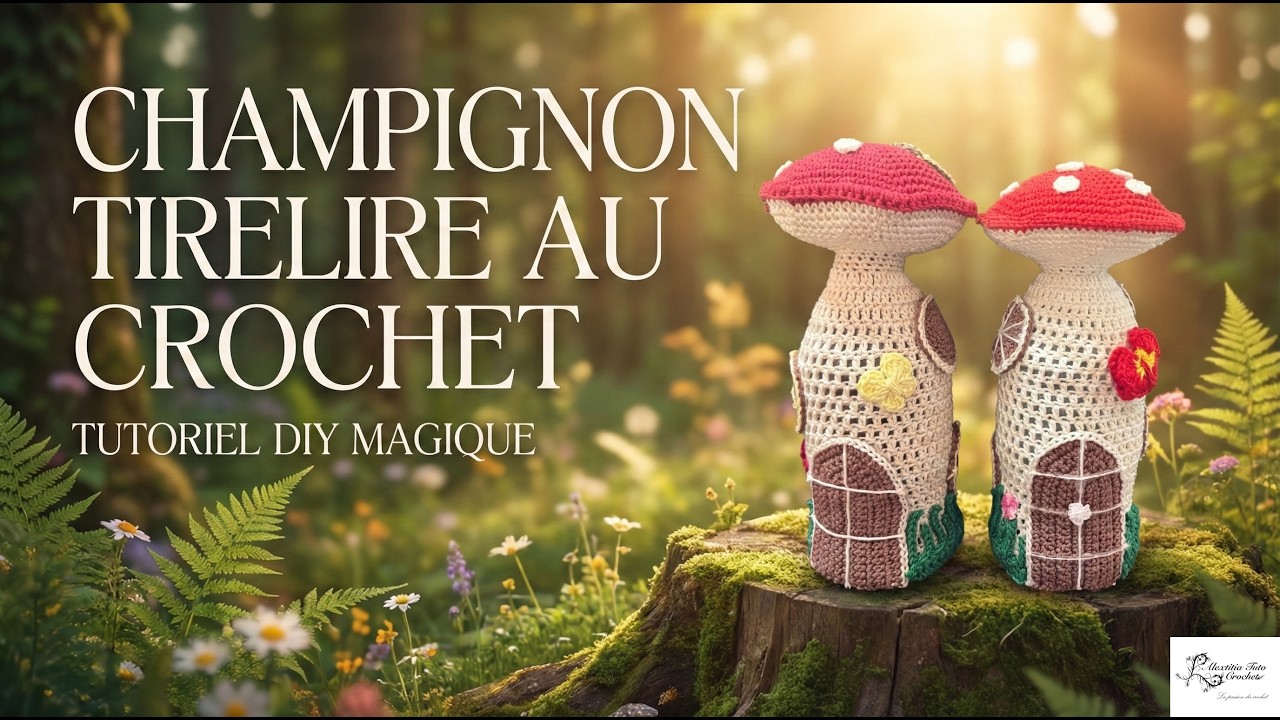 Tirelire champignon au crochet @AlextitiaTutoCrochet