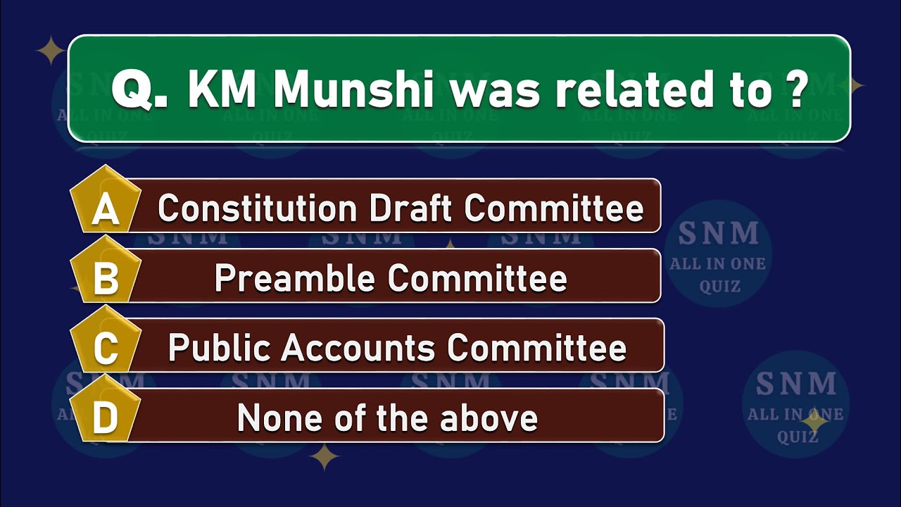 POLITY QUIZ (CONSTITUENT ASSEMBLY) : 30 Questions & Answers (In English)