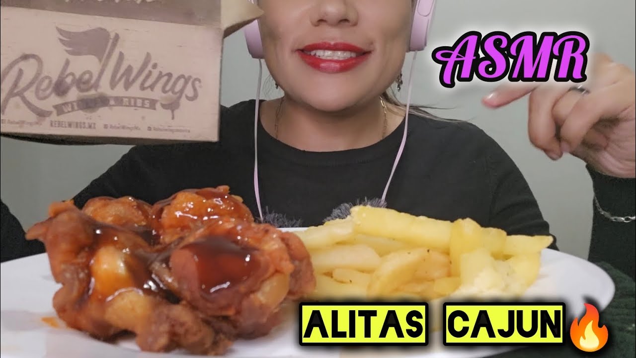 ASMR| DELICIOSAS ALITAS SALSA CAJUN Y PAPASA| #asmr #mukbang 