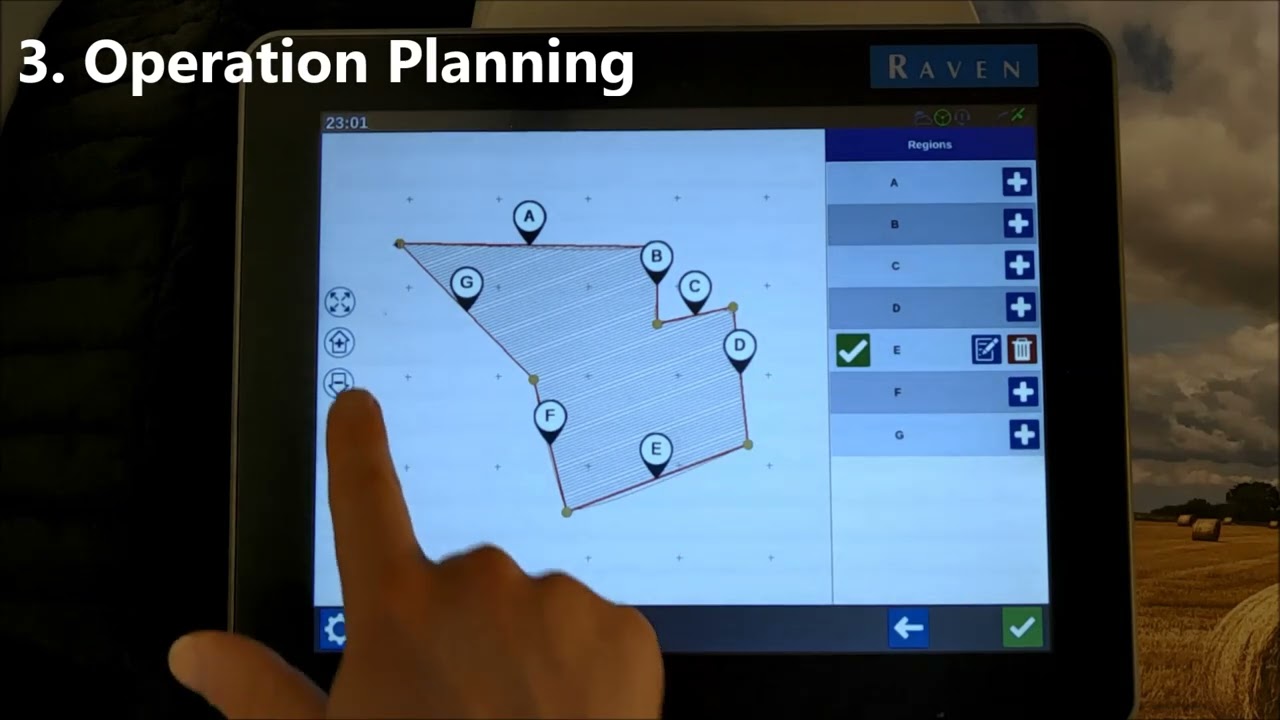 Raven CR12   Perceel inmeten zonder hoekpunten - preplanning  - OP