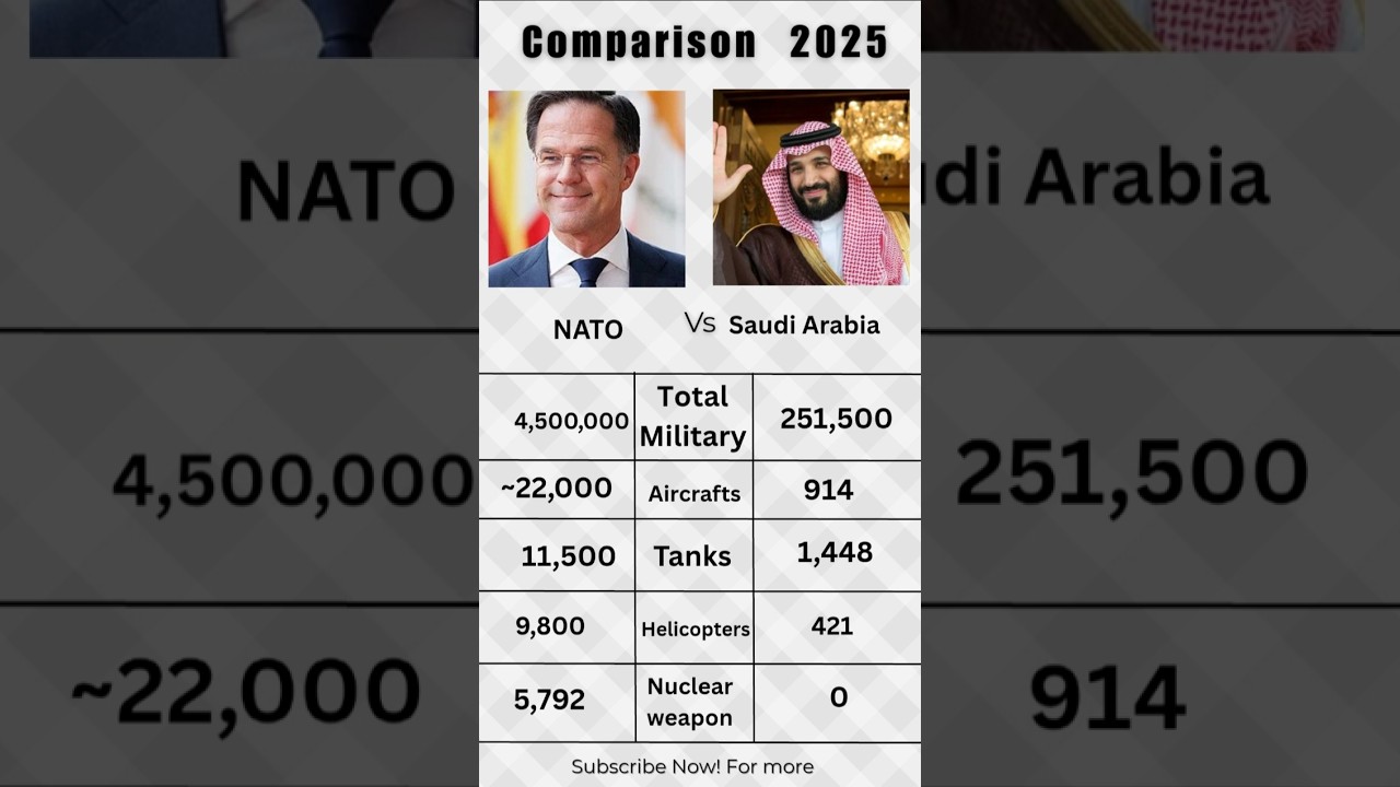 Saudi Arabia vs NATO Military Power Comparison | 2025 | 