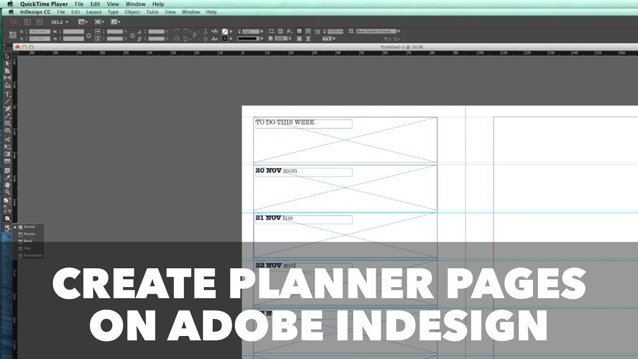 How to create simple planner inserts using Adobe InDesign