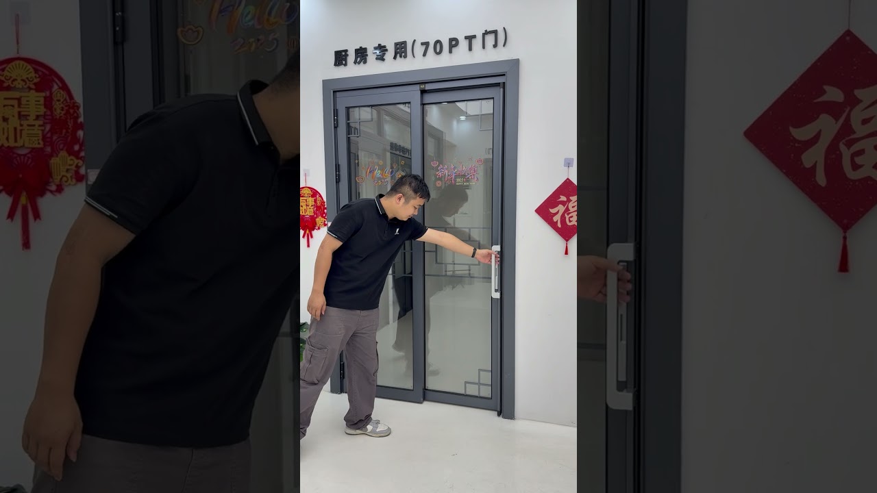 The PD door combines sliding and swing functions&mdash;it slides parallel first, then swings open at 90&deg;