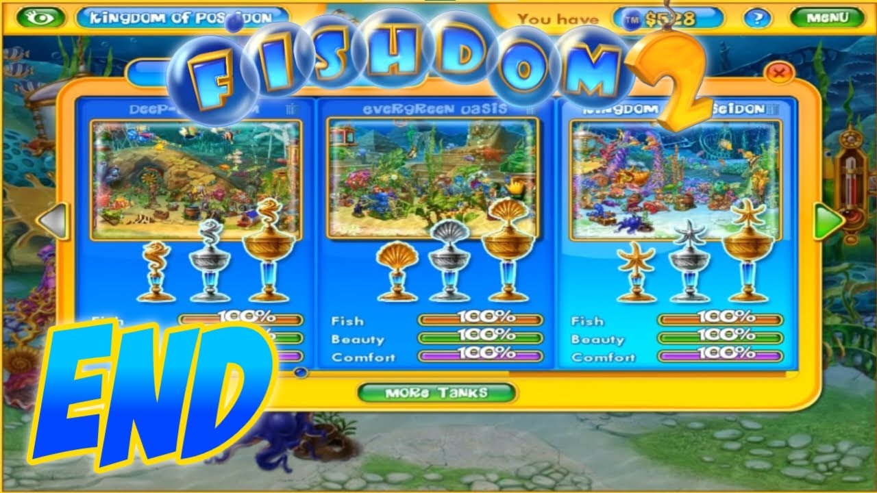 Fishdom 2 [PC] - Gameplay Part 10 END - (Level 91-105) - Kingdom Of Poseidon - Old Match 3 Games