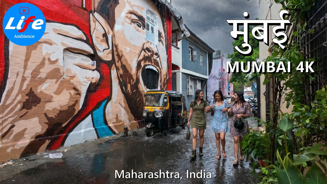 Walking Mumbai in the Rain - Bandra's Ranwar Village, Mount Mary to Bandstand [4K] 🇮🇳
