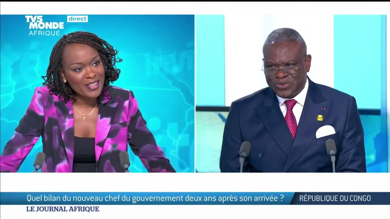 ANATOLE COLLINET MAKOSSO : PREMIER MINISTRE DE LA REPUBLIQUE DU CONGO AU Jt AFRIQUE DU TV5MONDE
