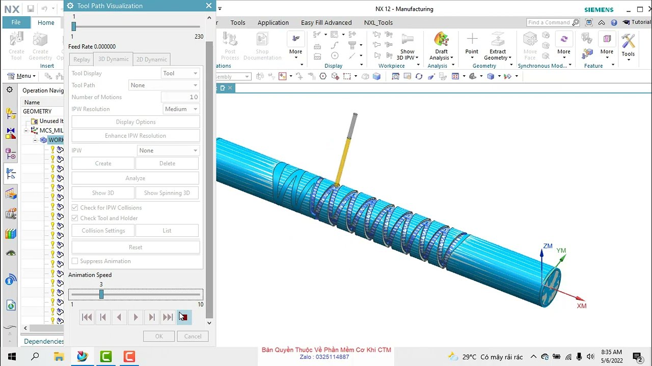 NX CAM 4 Axis Machining - Simulation e Pos-processador # 4