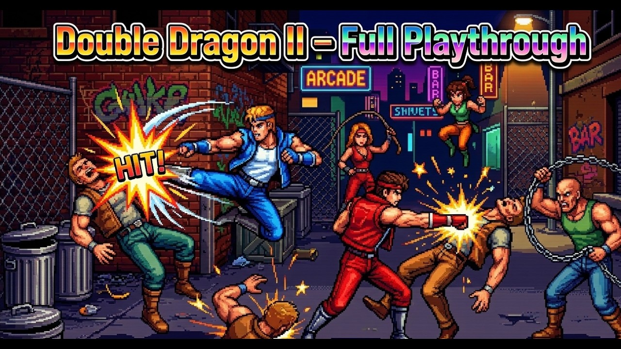 Double Dragon II: The Revenge | Full Arcade Playthrough | Classic Beat 'Em Up Action (MAME 0.285)