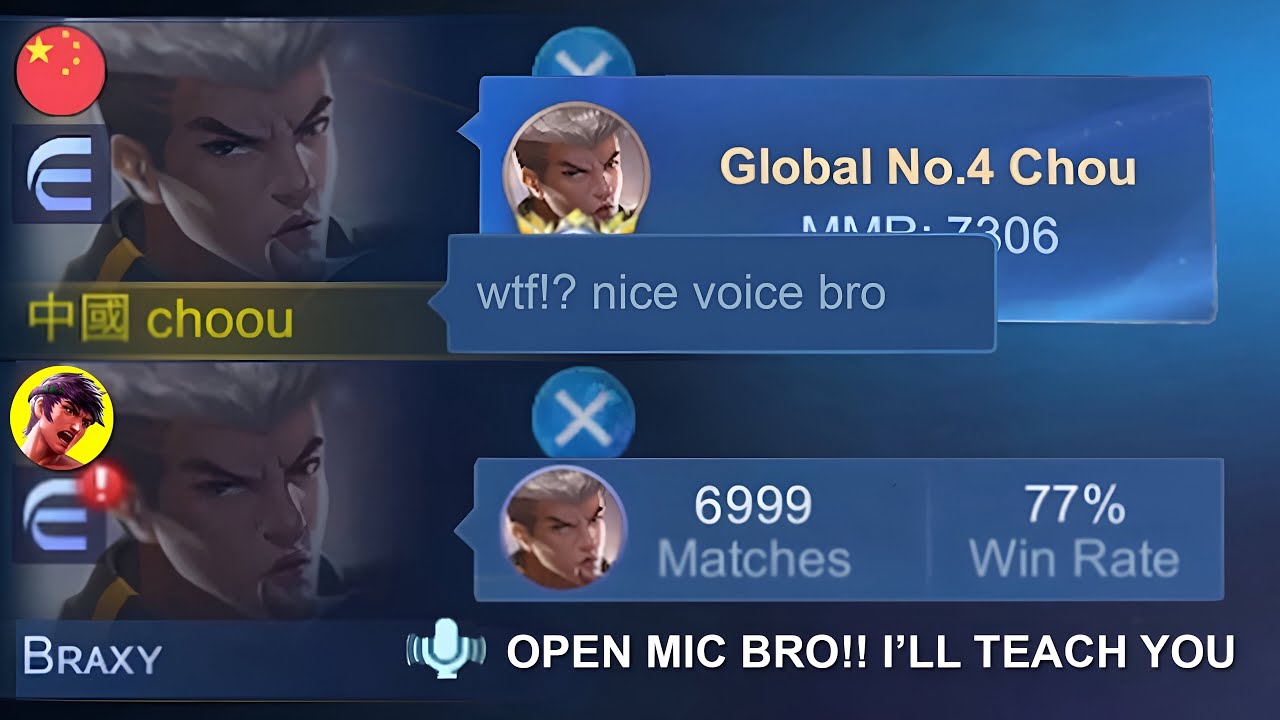 VOICE REVEAL!? I MET YOUTUBER CHOU IN RANKED AND THIS HAPPENED&hellip; (OPEN MIC BRAXY)