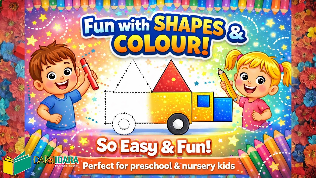 Fun with Shapes| Color the Shapes| Fun with Colors @darsiidaraeducational #shapesforkids #colors