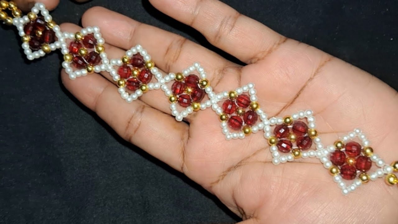 simple and easy beaded bracelet making | step-by-step tutorial for beginners 