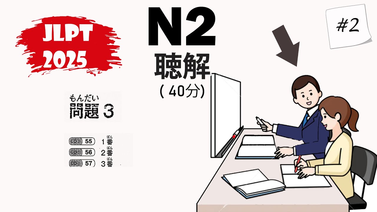 JLPT N2 2025 Listening Practice with Answers - 日本語能力試験 [#2]