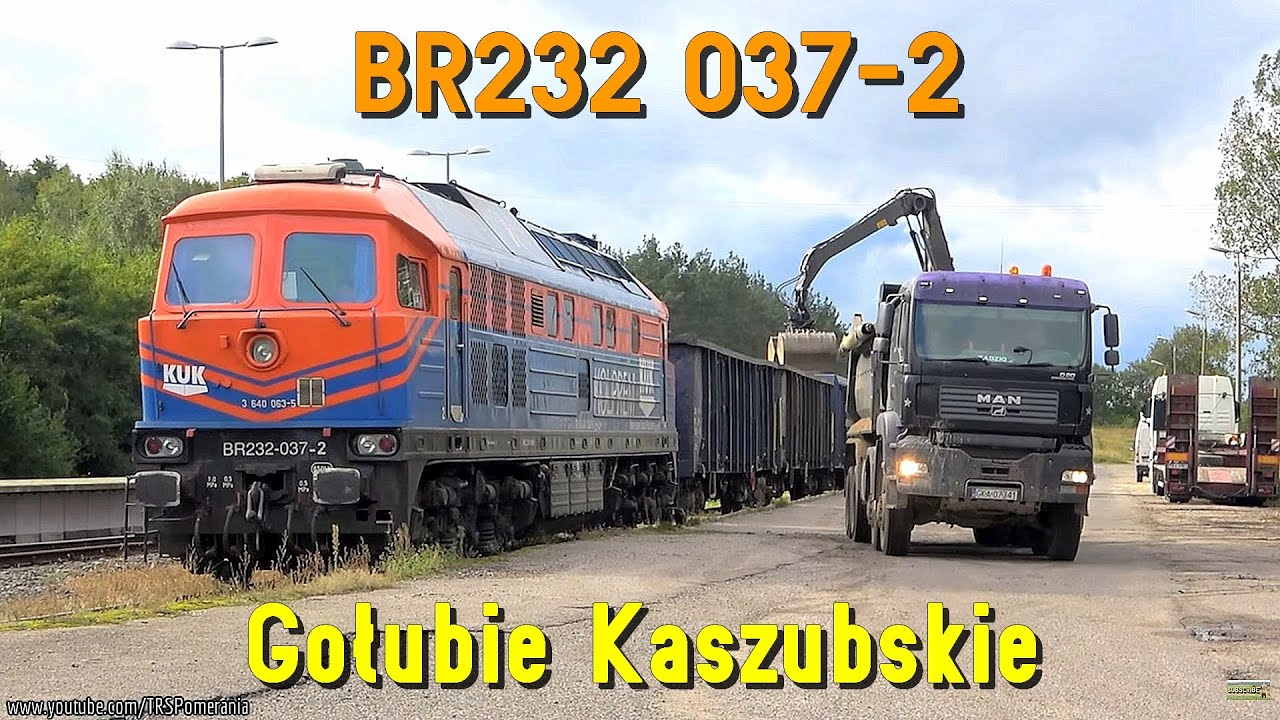 Praca ładowni Gołubie Kaszubskie: BR232 037-2 z kruszywem // Ludmilla BR232 037-2 unloading chipping