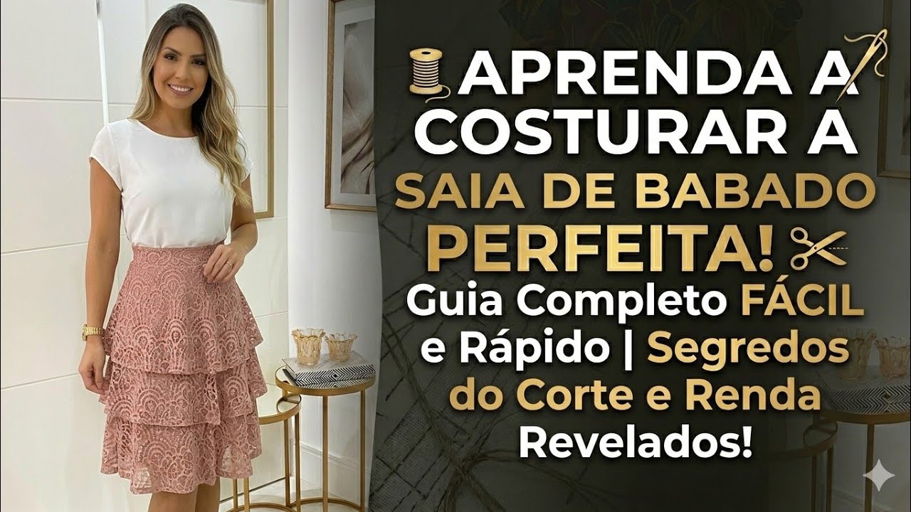 ✅️ DIY Como fazer Saia de Babado Rendada _Costura fácil passo a passo p iniciante Gisleide Novelo