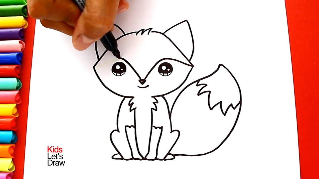 Cómo dibujar y colorear un ZORRO Kawaii | Aprender a Dibujar | KidsLetsDraw