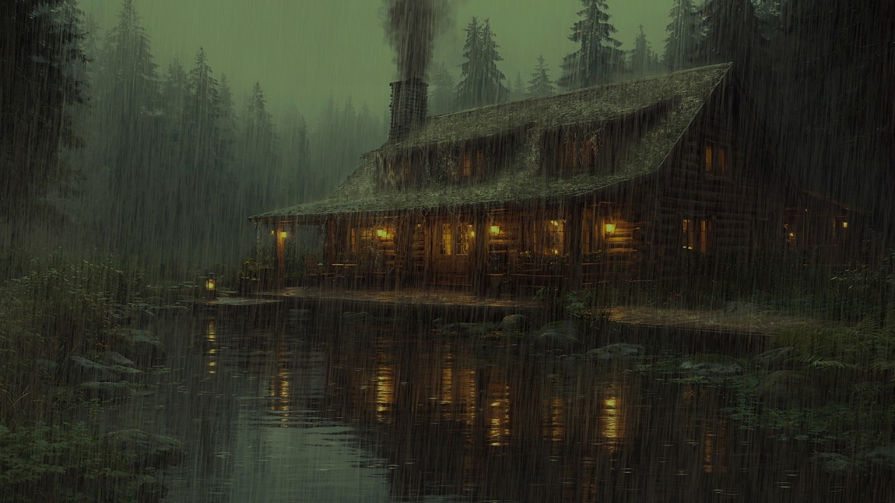 Nighttime Forest Storm 🌧️ Rain & Thunder Sounds to Help You Sleep
