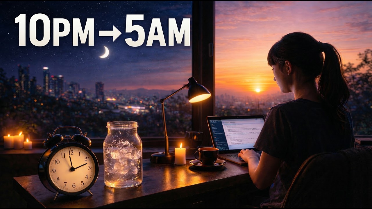 Study With Me All Night 🌙 → Sunrise 🌅 | 10PM – 5AM Focus LoFi Music