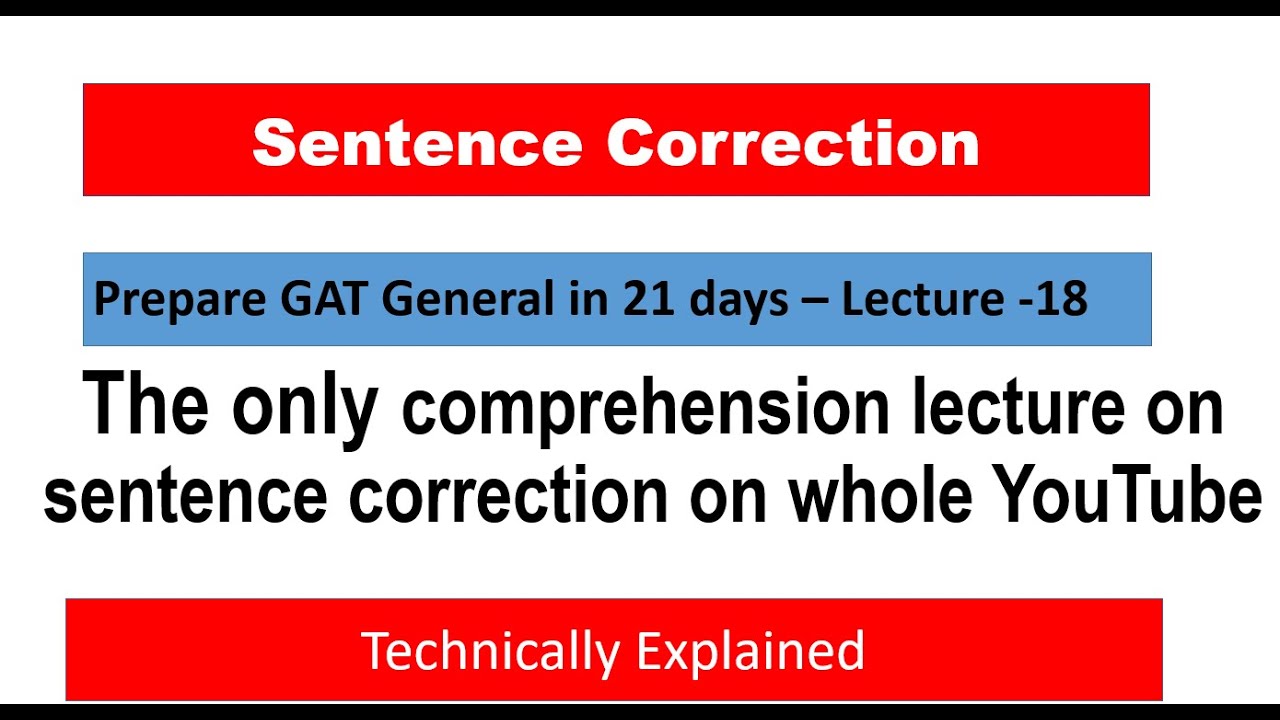 Sentence Correction Detailed Lecture| Prepare gat general in 21 days
