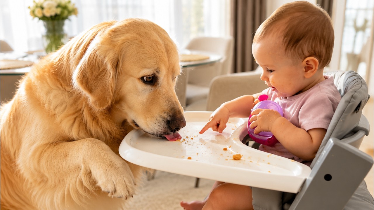 Baby's Golden Retriever Always Knows What to Do