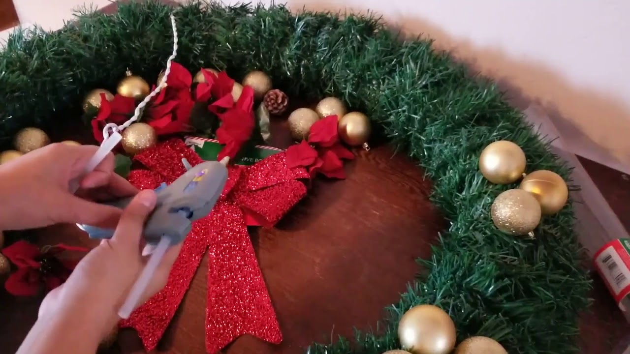 DIY Larger Christmas Wreath ($15 dollar Tree Wreath)