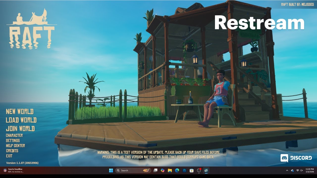 Raft live stream with the wife