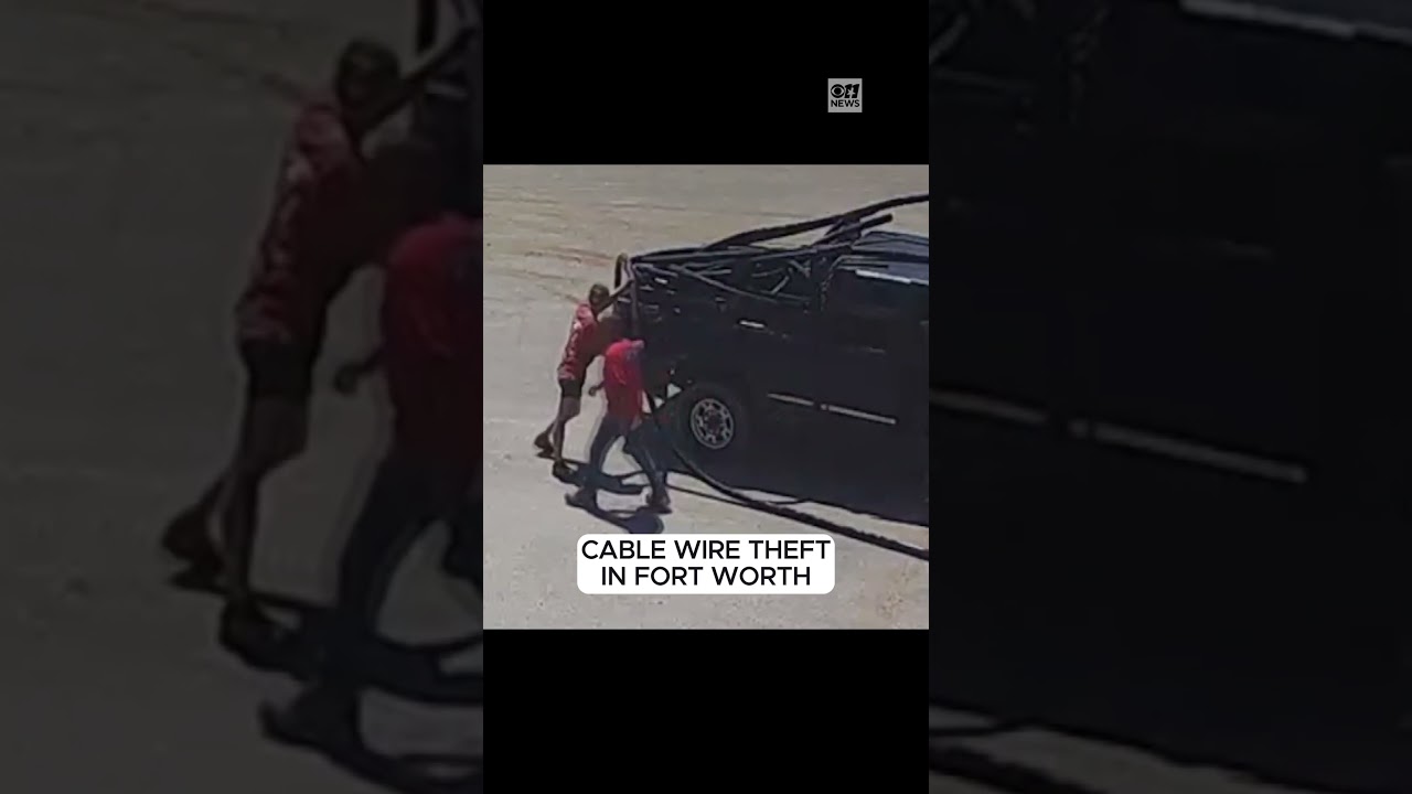 Thieves Pull Down Cable Wire With Pickup Truck